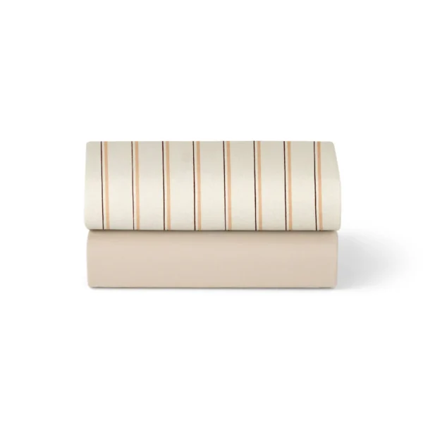 Zestaw 2 prześcieradeł z gumką do łóżeczka - Blush Stripe
